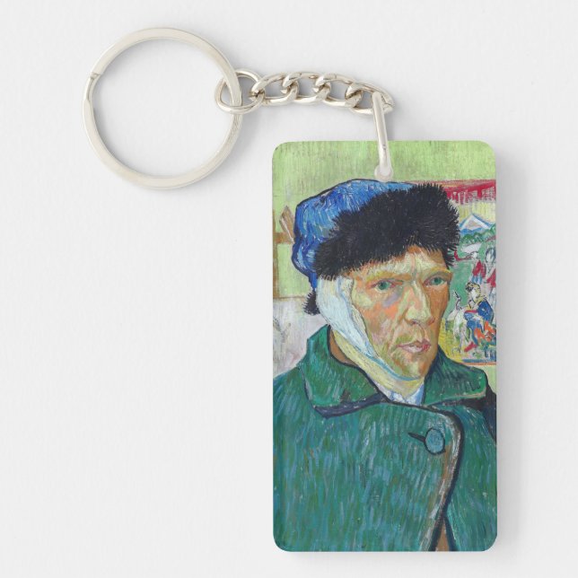 Vincent van Gogh - Self-portrait with bandaged ear Key Ring (Front)