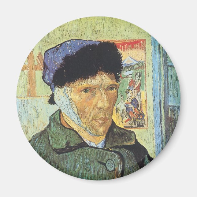 Vincent van Gogh - Self Portrait with Bandaged Ear Magnet (Front)