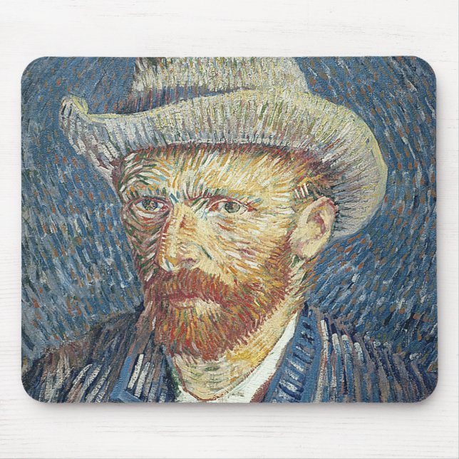 Vincent van Gogh | Self Portrait with Felt Hat Mouse Mat (Front)
