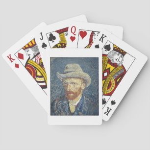 Vincent van Gogh   Self Portrait with Felt Hat Playing Cards