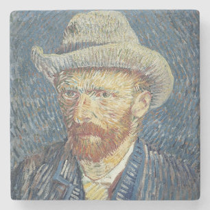 Vincent van Gogh   Self Portrait with Felt Hat Stone Coaster