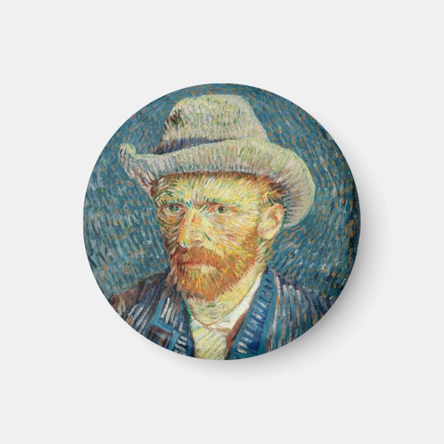 Vincent Van Gogh Self Portrait with Gray Felt Hat Magnet (Front)