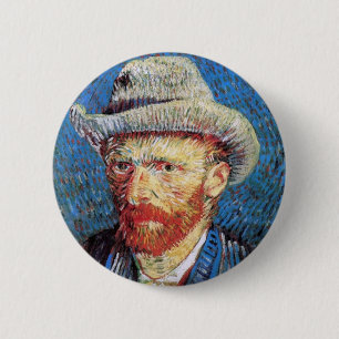 Vincent Van Gogh Self Portrait With Grey Felt Hat 6 Cm Round Badge