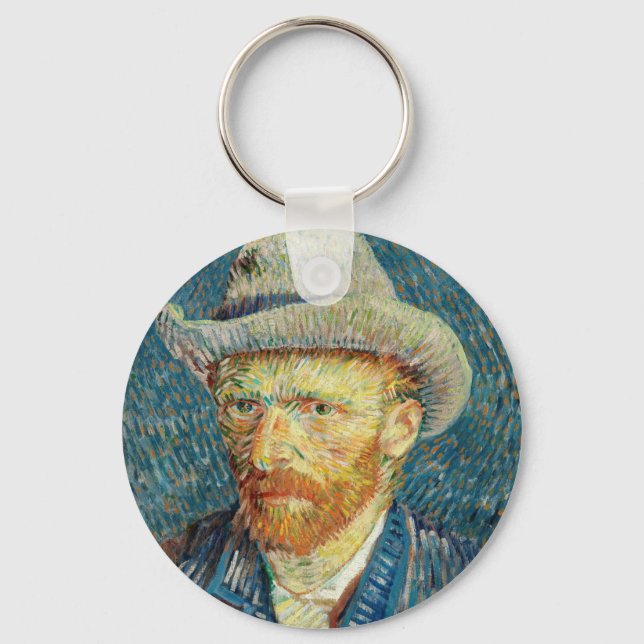 Vincent Van Gogh Self Portrait with Grey Felt Hat Key Ring (Front)