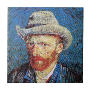 Vincent Van Gogh Self Portrait With Grey Felt Hat Tile
