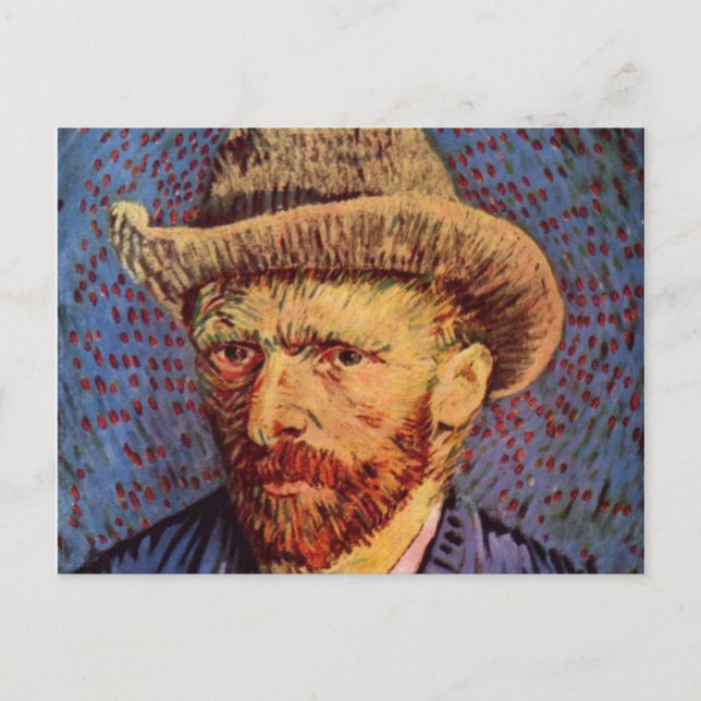 Vincent Van Gogh - Self Portrait with hat Postcard (Front)