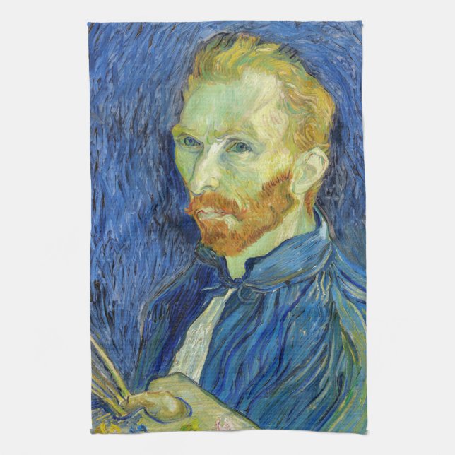 Vincent van Gogh - Self Portrait with Palette Tea Towel (Vertical)