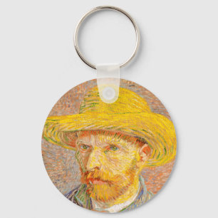Vincent Van Gogh Self Portrait with Straw Hat Art Key Ring