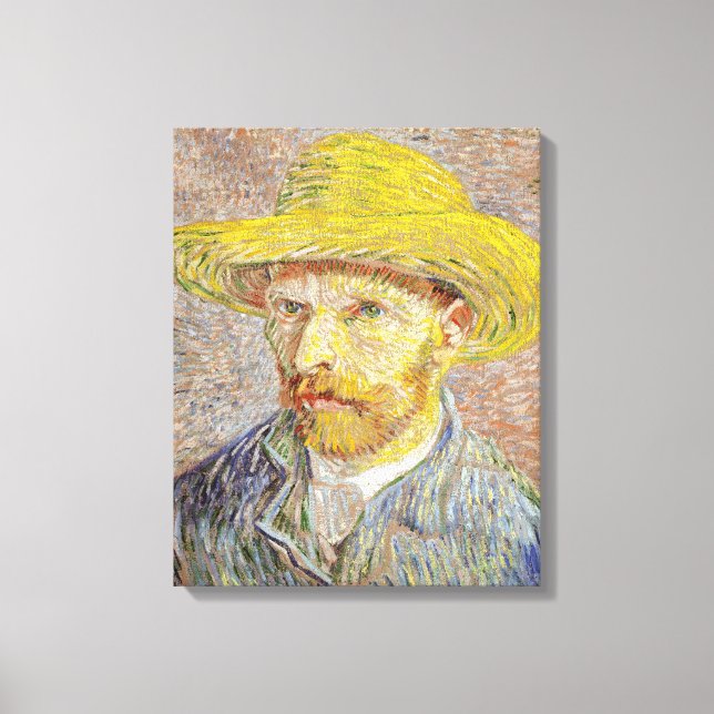 Vincent van Gogh - Self-portrait with Straw Hat Canvas Print (Front)