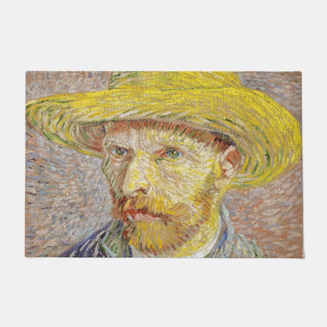 Vincent van Gogh - Self-portrait with Straw Hat Doormat (Front)