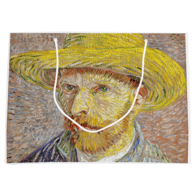 Vincent van Gogh - Self-portrait with Straw Hat Large Gift Bag (Front)