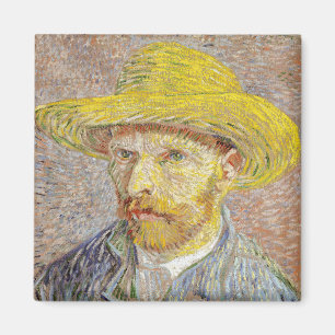 Vincent van Gogh - Self-portrait with Straw Hat Magnet