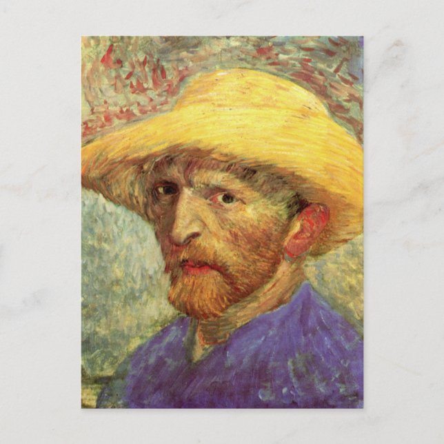 Vincent van Gogh Self Portrait with Straw Hat Postcard (Front)