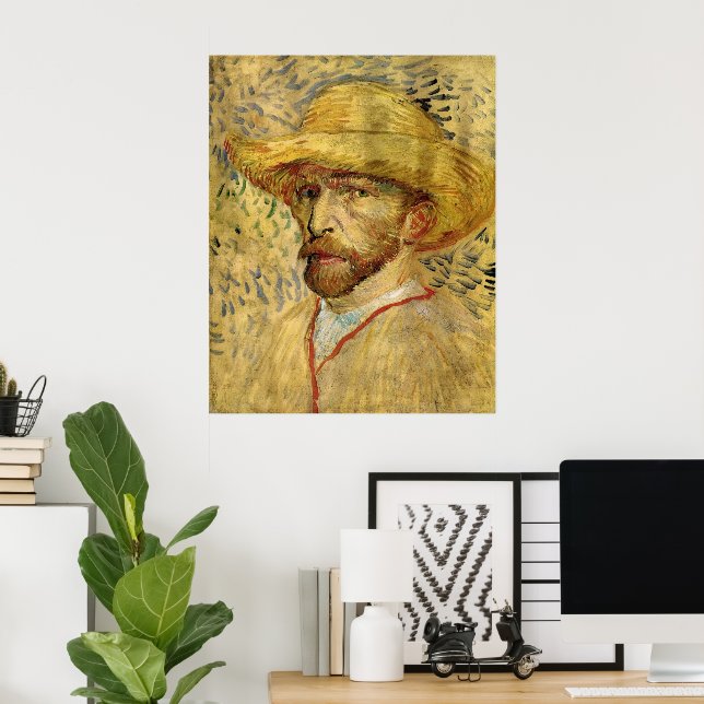 Vincent van Gogh Self Portrait with Straw Hat Poster (Home Office)