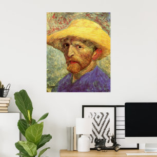 Vincent van Gogh Self Portrait with Straw Hat Poster