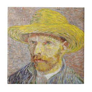 Vincent van Gogh - Self-portrait with Straw Hat Tile