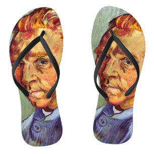 Vincent Van Gogh Self Portrait without Beard Art Flip Flops