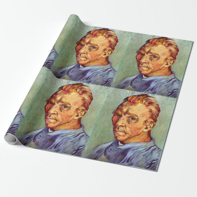 Vincent Van Gogh Self Portrait without Beard Art Wrapping Paper (Unrolled)