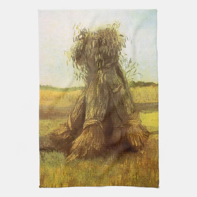 Vincent van Gogh - Sheaves of Wheat Tea Towel (Vertical)