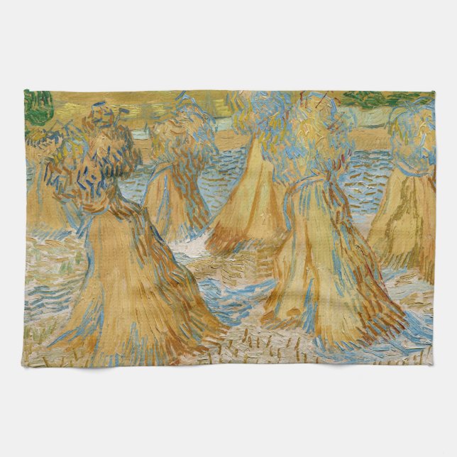 Vincent van Gogh - Sheaves of Wheat Tea Towel (Horizontal)