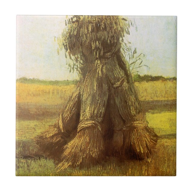 Vincent van Gogh - Sheaves of Wheat Tile (Front)