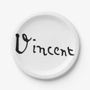 Vincent Van Gogh Signature Paper Plate