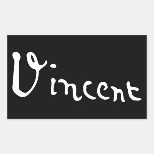Vincent Van Gogh Signature Rectangular Sticker