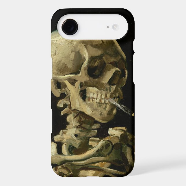Vincent Van Gogh Skeleton with a Burning Cigarette Case-Mate iPhone Case (Back)