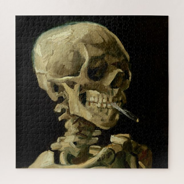 Vincent Van Gogh Skeleton with a Burning Cigarette Jigsaw Puzzle (Vertical)