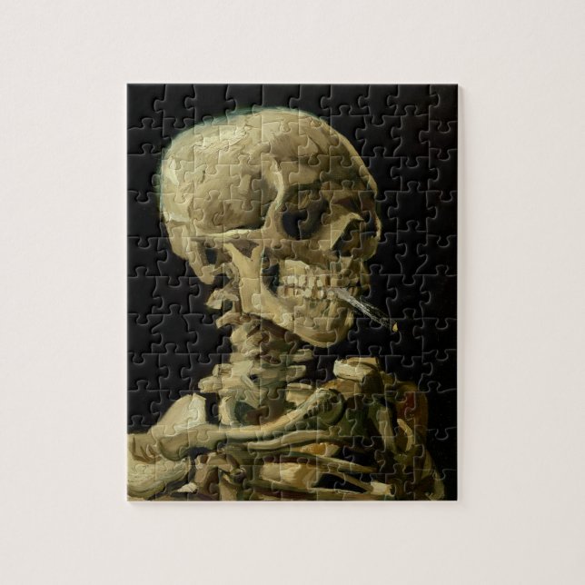 Vincent Van Gogh Skeleton with a Burning Cigarette Jigsaw Puzzle (Vertical)