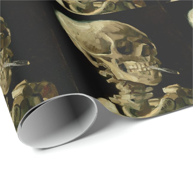 Vincent Van Gogh Skeleton with a Burning Cigarette Wrapping Paper (Roll Corner)