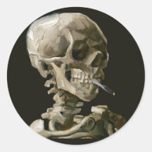 Vincent van Gogh Skull Burning Cigarette Fine Art