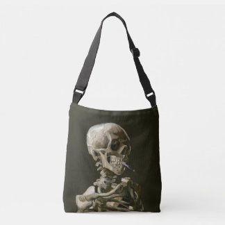 Vincent van Gogh Skull Burning Cigarette Fine Art Crossbody Bag