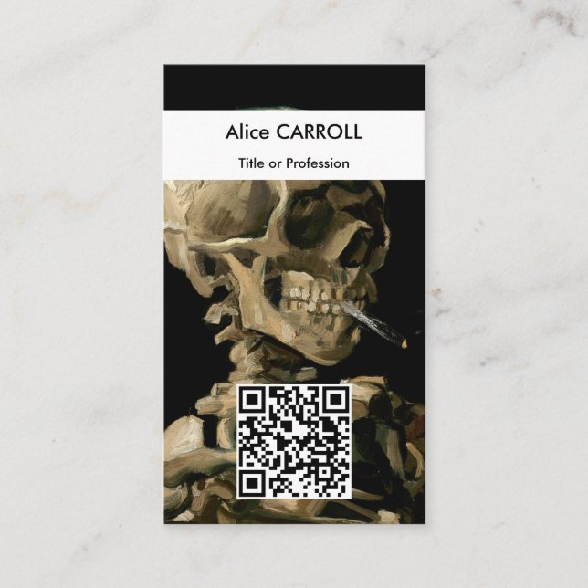 Vincent van Gogh - Skull - QR Code Business Card (Front)