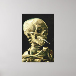 Vincent van Gogh - Skull Smoking Cigarette Canvas Print