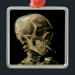 Vincent van Gogh - Skull with Burning Cigaret Metal Tree Decoration<br><div class="desc">Head of a Skeleton with a Burning Cigaret / Skull with Burning Cigaret / Crane de squelette fumant une cigaret - Vincent van Gogh,  1885</div>