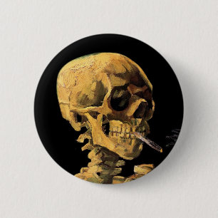 Vincent Van Gogh - Skull With Burning Cigarette 6 Cm Round Badge