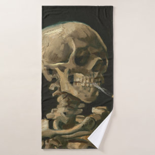 Vincent Van Gogh - Skull with Burning Cigarette Bath Towel