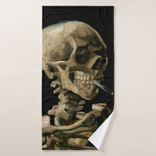 Vincent van Gogh - Skull with Burning Cigarette Bath Towel Set (Bath Towel)
