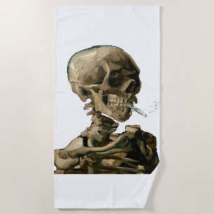 Vincent van Gogh - Skull with Burning Cigarette Beach Towel