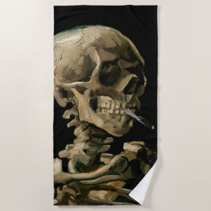 Vincent van Gogh - Skull with Burning Cigarette Beach Towel