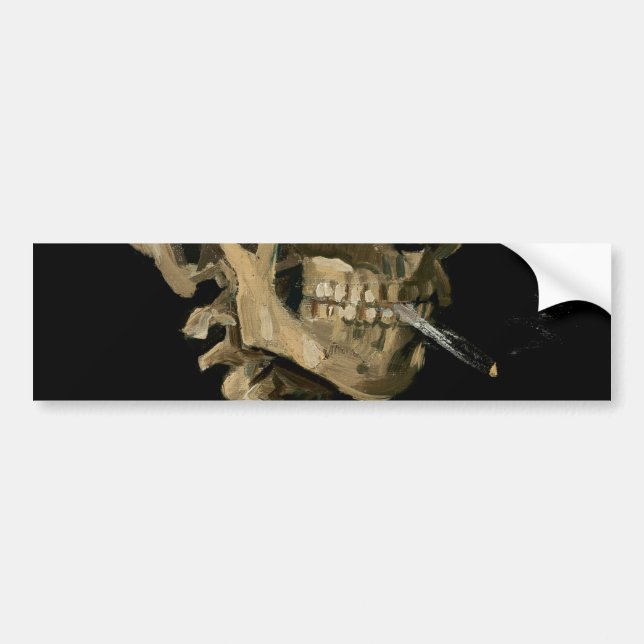Vincent van Gogh - Skull with Burning Cigarette Bumper Sticker (Front)