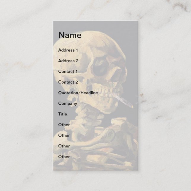 Vincent Van Gogh - Skull With Burning Cigarette Business Card (Front)