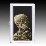 Vincent van Gogh - Skull with Burning Cigarette Business Card Holder<br><div class="desc">Head of a Skeleton with a Burning Cigarette / Skull with Burning Cigarette / Crane de squelette fumant une cigarette - Vincent van Gogh,  1885</div>