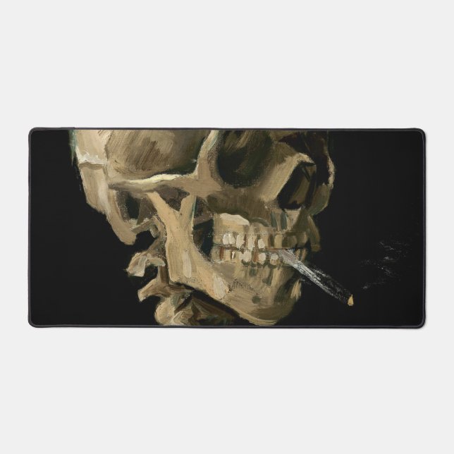 Vincent van Gogh - Skull with Burning Cigarette Desk Mat (Front)