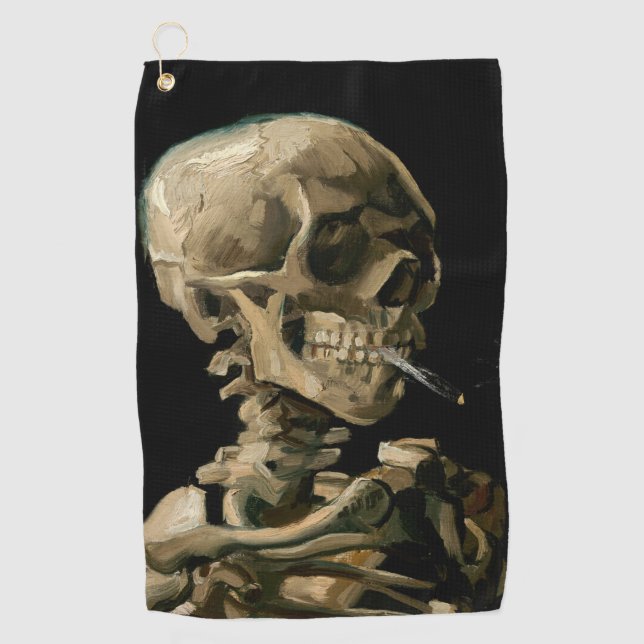 Vincent van Gogh - Skull with Burning Cigarette Golf Towel (Front)
