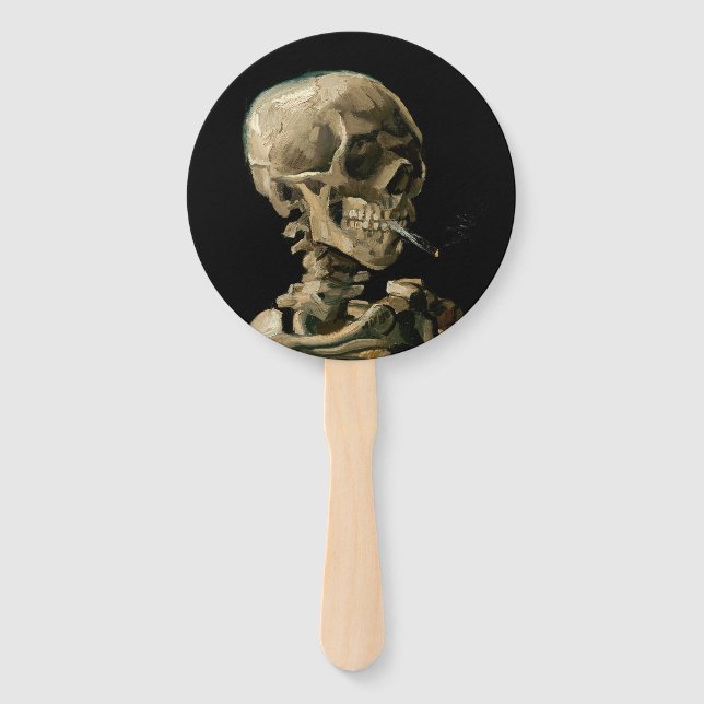 Vincent van Gogh - Skull with Burning Cigarette Hand Fan (Front)