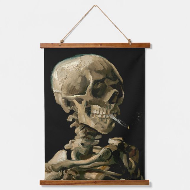 Vincent van Gogh - Skull with Burning Cigarette Hanging Tapestry (Front)