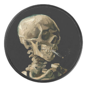 Vincent van Gogh - Skull with Burning Cigarette Hockey Puck