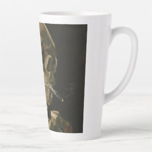 Vincent Van Gogh - Skull with Burning Cigarette Latte Mug